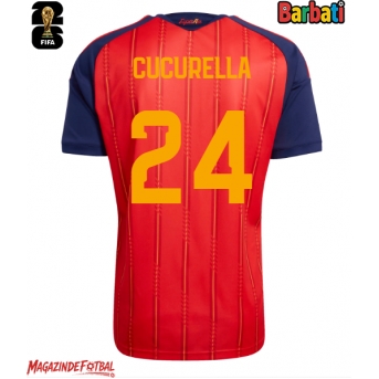 Spania Marc Cucurella #24 Tricou Fotbal Replică Mondial 2026 Barbati Acasa